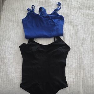 Blue and Black Bodysuit Set